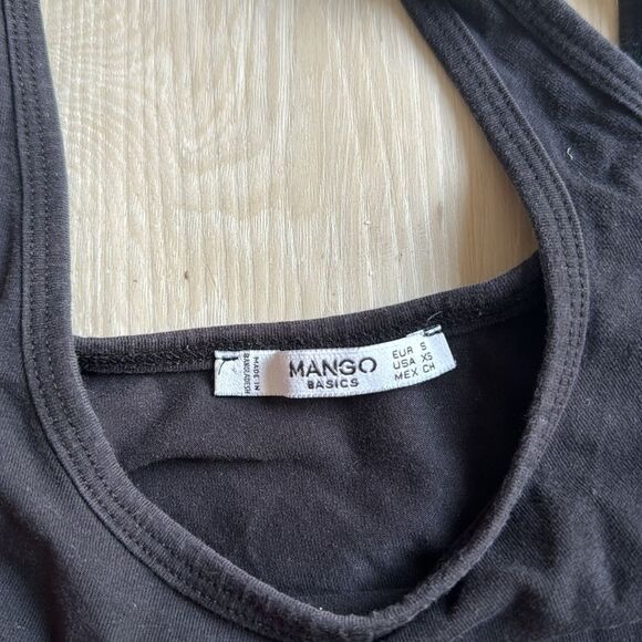 MANGO Black Tank Crop Top, Black, SIZE xs/s xsmall small - Picture 2 of 2